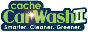 Cache Car Wash II Logo: Smarter. Cleaner. Greener.